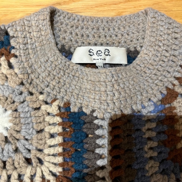 Sea Farrah Crochet Sweater Size Xs 
